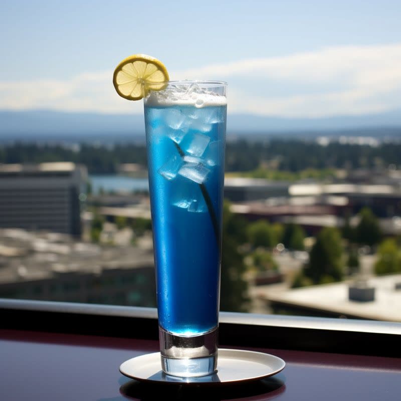 Blue Angel cocktail made with Gallon House Gin and Üla Orange Liqueur