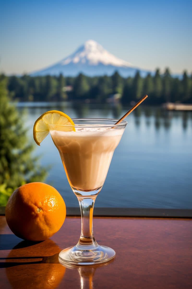 Mount Hood Morning Elixir cocktail made with Gallon House Gin and coffee liqueur
